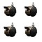 Service Caster 2'' Antique Metal Hood Twin Caster Locking Nylon Wheel 5/16 Thread Stem, 4PK SCC-TS02S50D-NYS-WA-B-5161812-4 - alternate 1